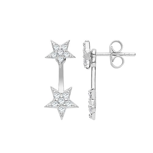 Silver and Cubic Zirconia star drops