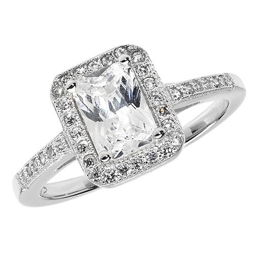 Silver Ladies Cubic Zirconia Ring