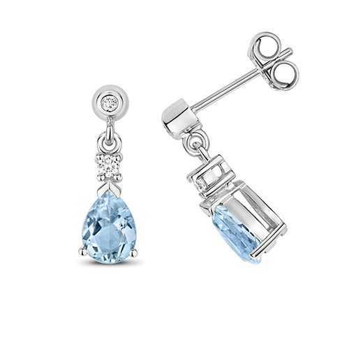 Aquamarine and Diamond drops