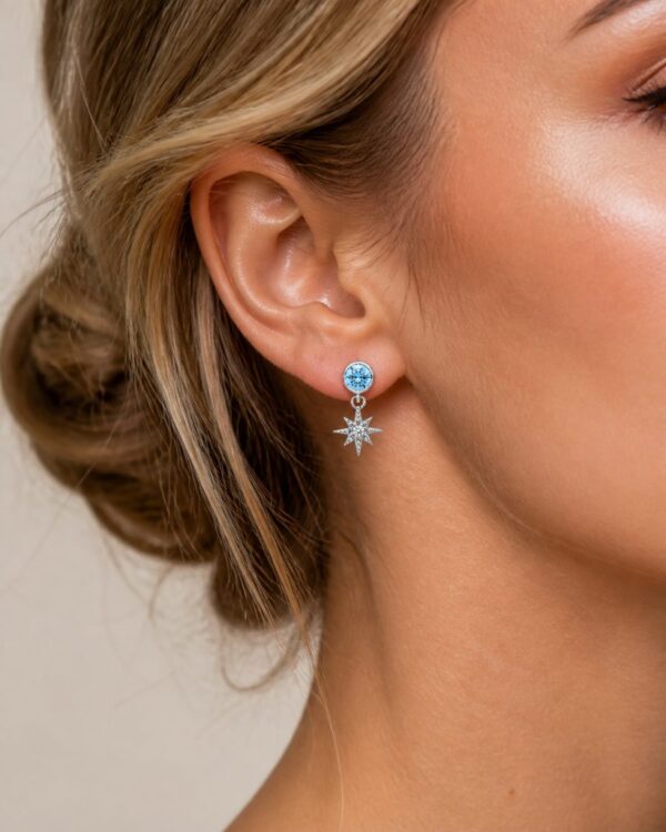 Silver and Cubic Zirconia star drops