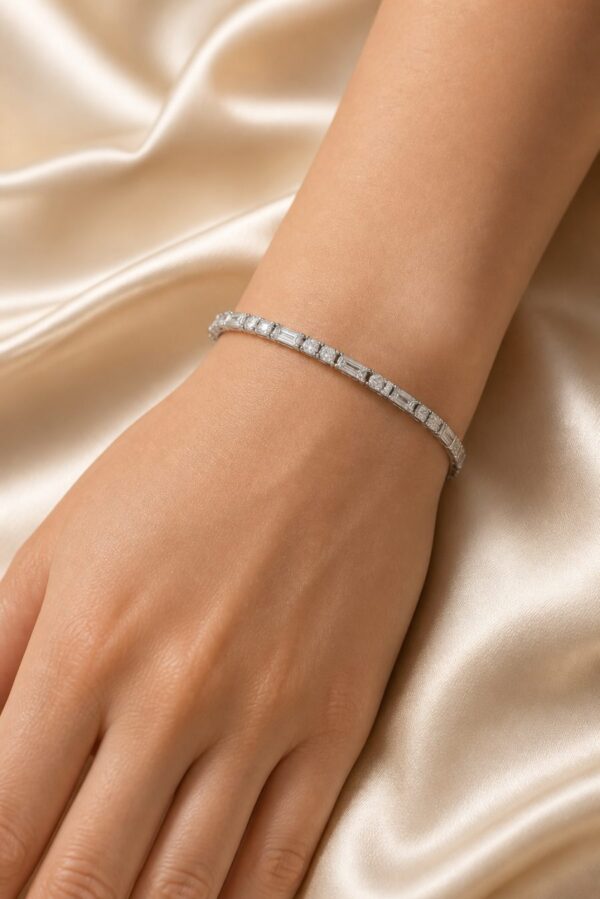 Silver and Cubic Zirconia tennis bracelet