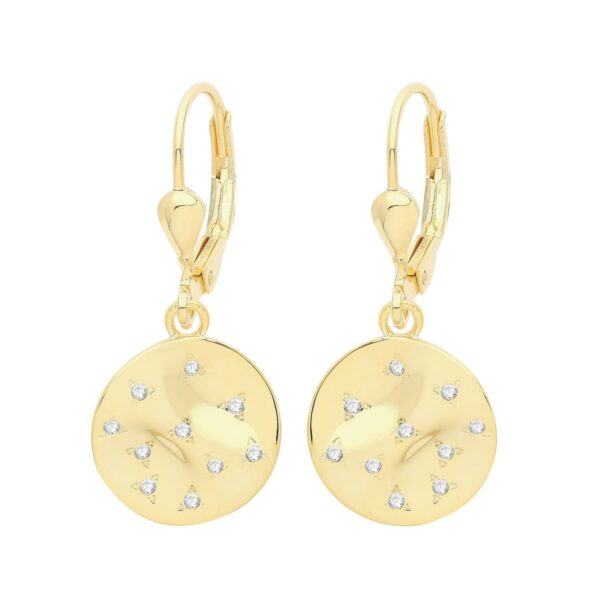 Silver Gold Plated CZ Set Drop Earrings