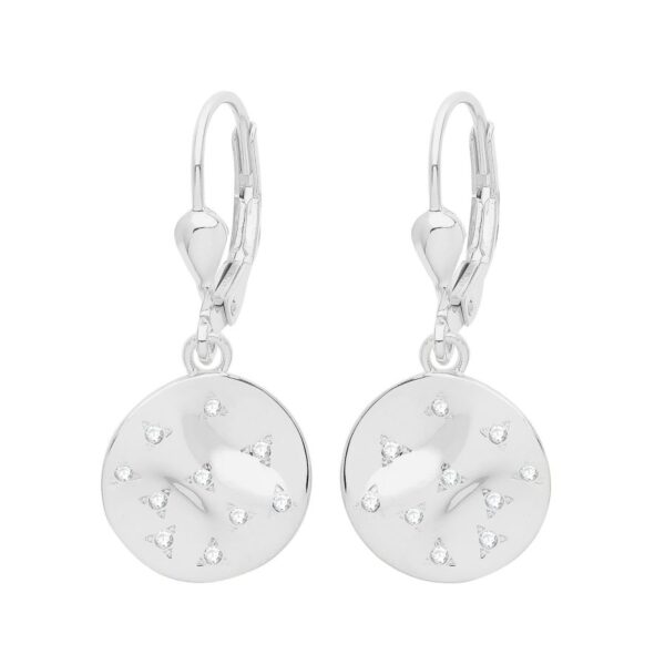 Silver Rhodium CZ Set Drop Earrings