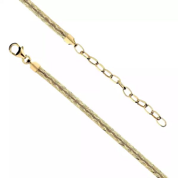 Gold Plated Silver Faceted Herringbone Necklace