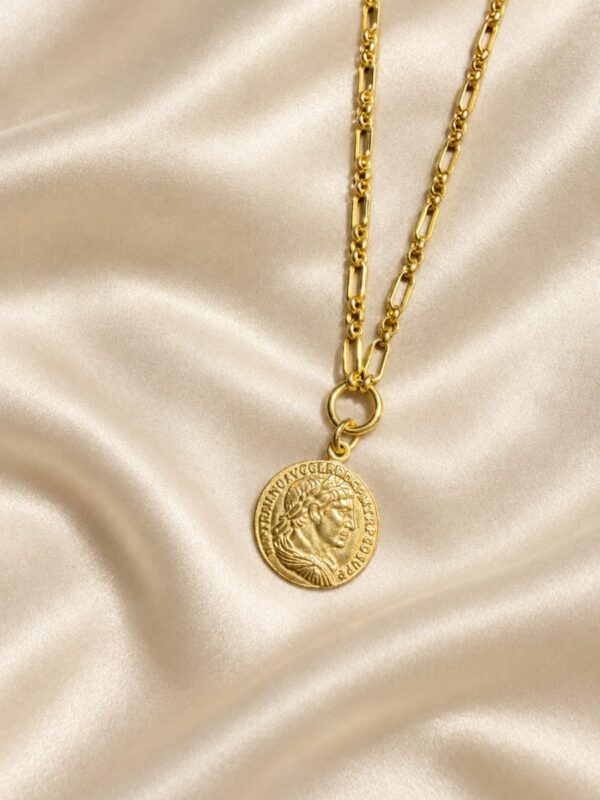 Gold Overlay Roman Coin Necklace